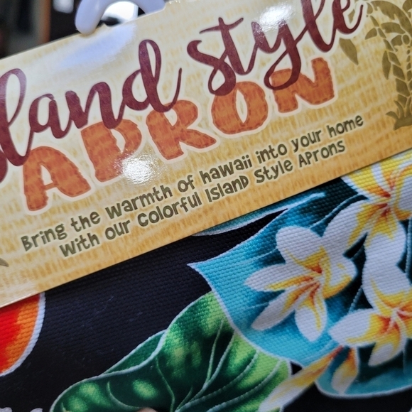 Island Style Vibrant Hawaiian Floral Apron - Picture 7 of 7